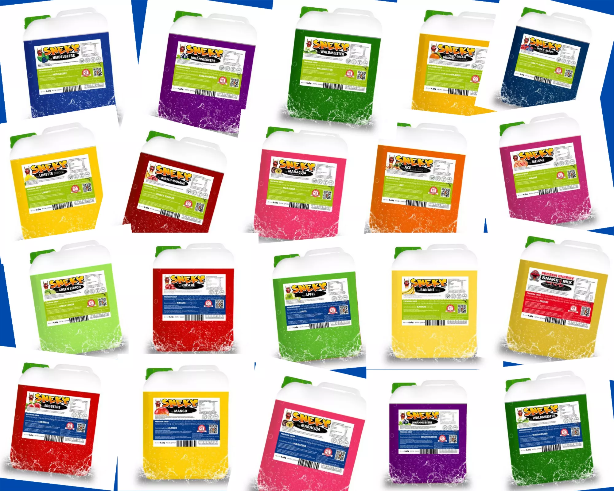 sehr großes AZOfreies Sirupsortiment - Kanistercollage